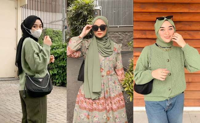 8 Padu Padan Atasan Sage Green Hijab yang Sedang Trend