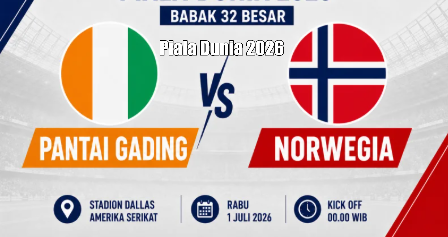 Norwegia vs Pantai Gading di 16 Besar Piala Dunia 2026: Haaland Siap Pimpin Tim Skandinavia Rebut Tiket Perempat Final