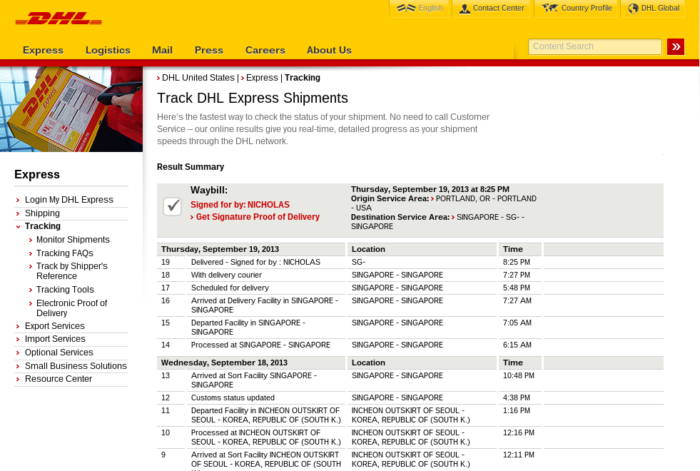 Cek Resi Melalui Situs Resmi DHL Express dan Aplikasi my DHL