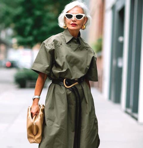 Dress Army dengan Kerah