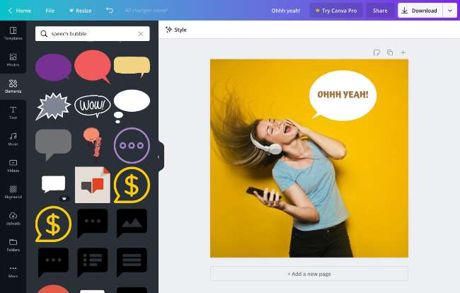 Menggunakan aplikasi Canva