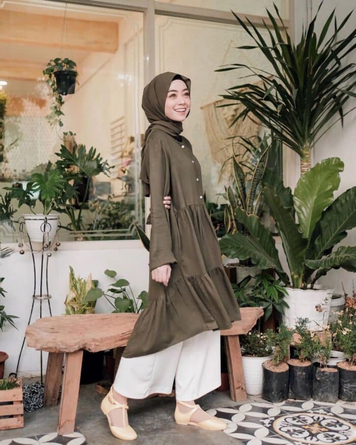 OOTD Warna Army Tunik