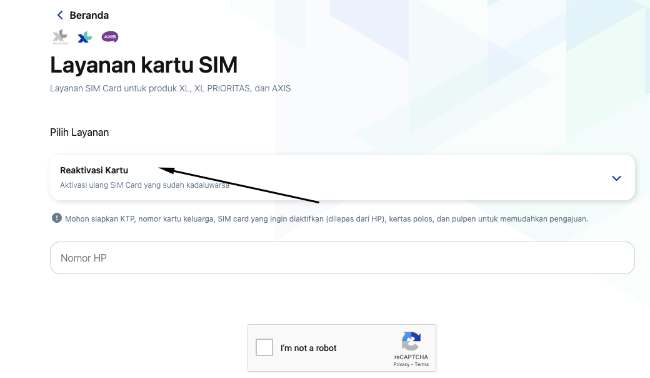 Reaktivasi Online