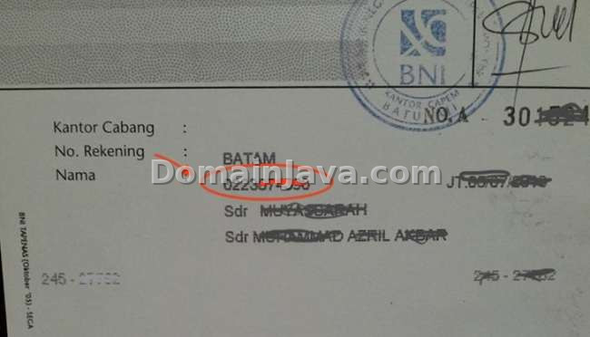 Karakteristik Nomor Rekening BNI