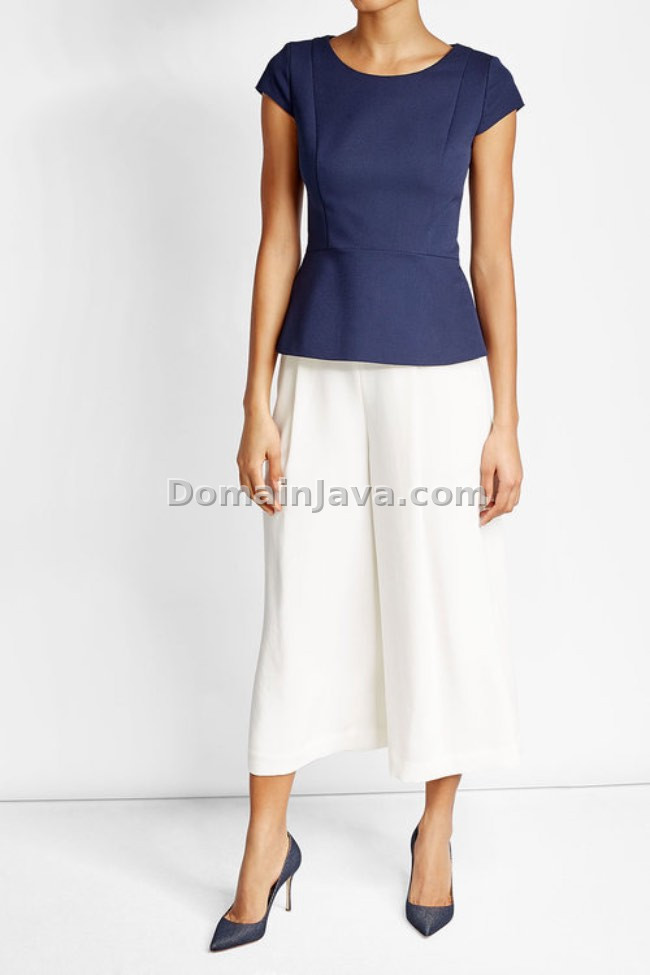 Peplum Blouse Simple dengan Celana Kulot